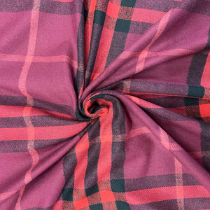 Brushed Cotton Tartan- Plum